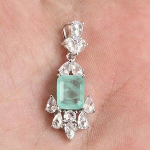 Praiba Tourmaline Dangle Pendent 925